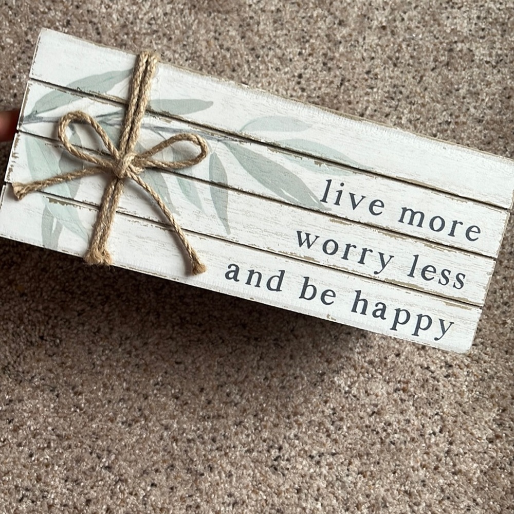 Live More, Worry Less, and Be Happy Table Decor Books